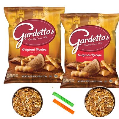 Gardetto's Original Recipe Snack Mix 40 OZ BIG Bag (2PACK) (80 OZ TOTAL), Crunchy Snack Mix, Perfect Party Snacks - Cholesterol Free and Trans-Fat Free (Original Recipe Snack Mix)