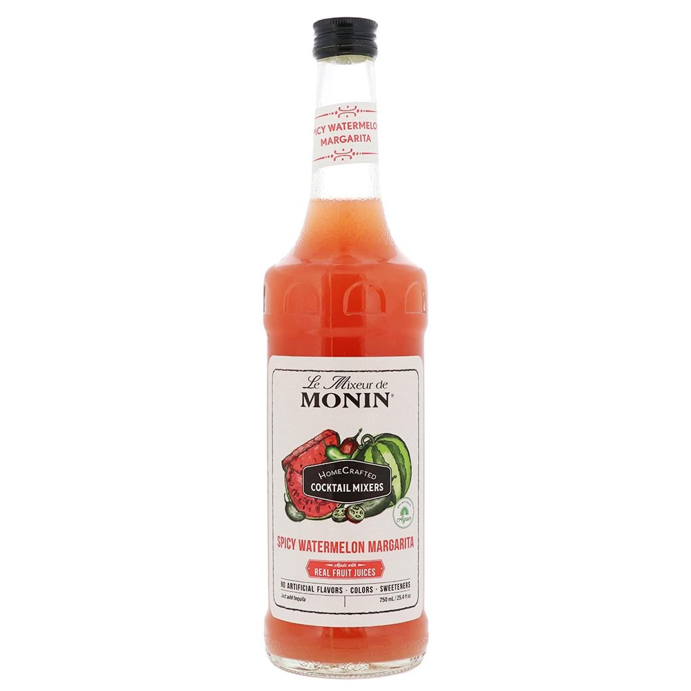Monin - HomeCrafted Spicy Watermelon Margarita Cocktail Mixer, Ready-to-Use Drink Mix, Just Add Tequila, Refreshingly Sweet & Spicy Cocktail Mix, Perfect for Cocktails & Frozen Beverages (750mL)