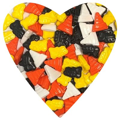 COOL MOM SPRINKLES Construction Cone Excavator Shaped Sprinkle Medley (4 oz.)  Builder Themed Sprinkles for Decorating Cakes, Cupcakes, Cookies & Desserts  Mixed in the USA/Gluten-Free