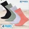 Doctor's Select Bamboo Viscose Diabetic Socks Women - 4 Pairs Crew Diabetic Socks for Women Size 6-9 view 3