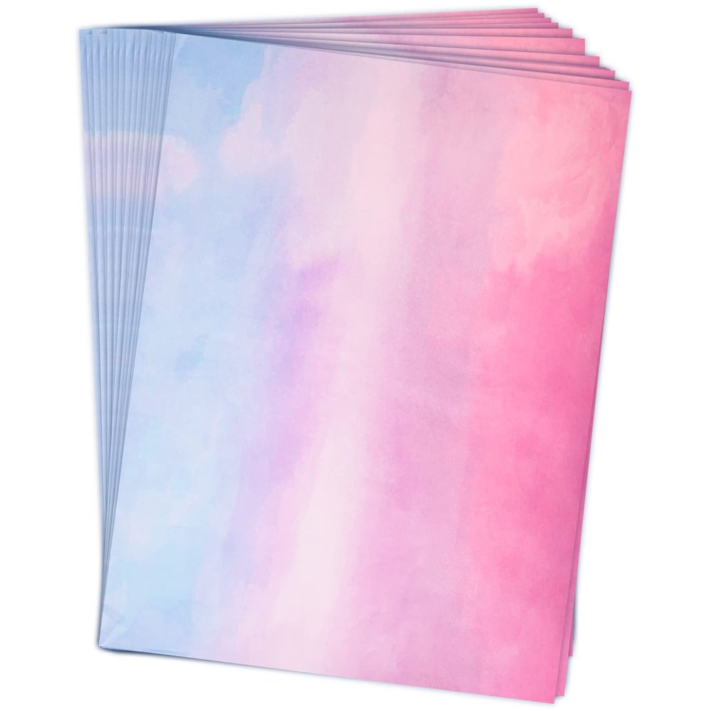 HolyMaji 50 Sheets Pink Purple Blue Gradient Tissue Paper Bulk 20 x 26 Pastel Rainbow Tissue Paper Sheets for Christmas Birthday Baby Showers Wedding Thanksgiving Gift Wrapping DIY Crafts Arts