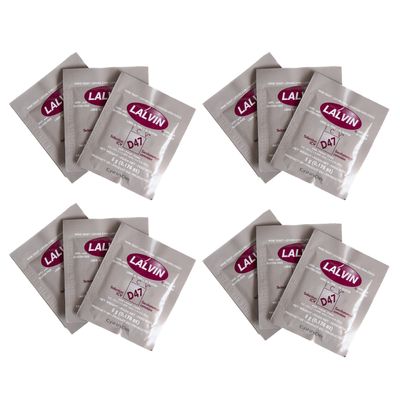 Craft A Brew - Lalvin ICV-D47 Wine Yeast - Dry Wine Yeast - For Full-Bodied, Complex White Wines & Meads - Ingredients for Home Fermenting - Wine Making Supplies - [12 Pack]