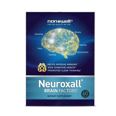 NANOWELL Neuroxall Brain Factors - Cognitive Support with Vitamin B6, Astaxanthin, Ginkgo Biloba Extract & Phosphatidylserine - Boosts Brain Health, Memory & Focus - 60 Softgels