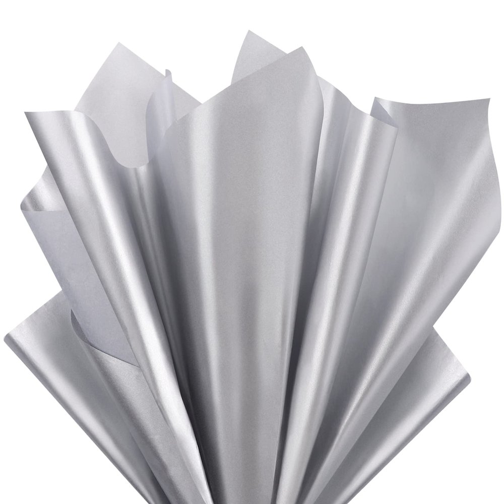 EUSOAR Silver Gift Packaging - 500pcs 20x15 inches Flower Wrapping Tissue Paper Sheets for Crafts, Gift Bags, DIY Decorative Art, Birthday Party, Wedding
