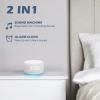Buffbee Sound Machine & Alarm Clock 2-in-1, 0-100% Clock Face Brightness, Bottom Colored Light, Sleep Timer, Precise 30-Level Volume Control White Noise Machine - White view 2