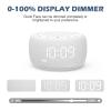 Buffbee Sound Machine & Alarm Clock 2-in-1, 0-100% Clock Face Brightness, Bottom Colored Light, Sleep Timer, Precise 30-Level Volume Control White Noise Machine - White view 4