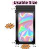 50 Pack Black Mylar Bags, Plastic Smell Proof Bag Reusable Holographic Bags Small Ziplock Bag with Clear Window Jewelry Sample Gift Food Bags Small Business Packaging Supplies (3" x 5") view 2