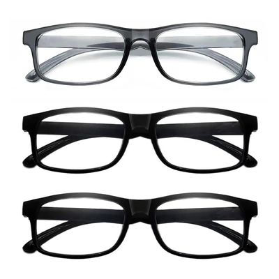 CVVTSPE 3 Pack Reading Glasses Blue Light Blocking,Reading Glasses for Women Men,Anti UV/Glare Filter Lightweight Eyeglasses (2 Black 1 Grey, 3, multiplier_x)