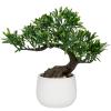DILATATA Fake Bonsai Tree Zen Juniper Plant 10' Tall Artificial Bonsai with White Ceramic Pot Decorated with Pebbles Indoor Bonsai for Home Office Decor view 1