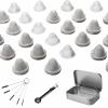60 Pieces 1/2 Inch Stainless Steel Mesh Clean Screens with Tapered Design, 0.5 Inch Size, Along with a 3-in-1 Cleaning Tool, Brush, and Stainless Steel Storage Box view 1