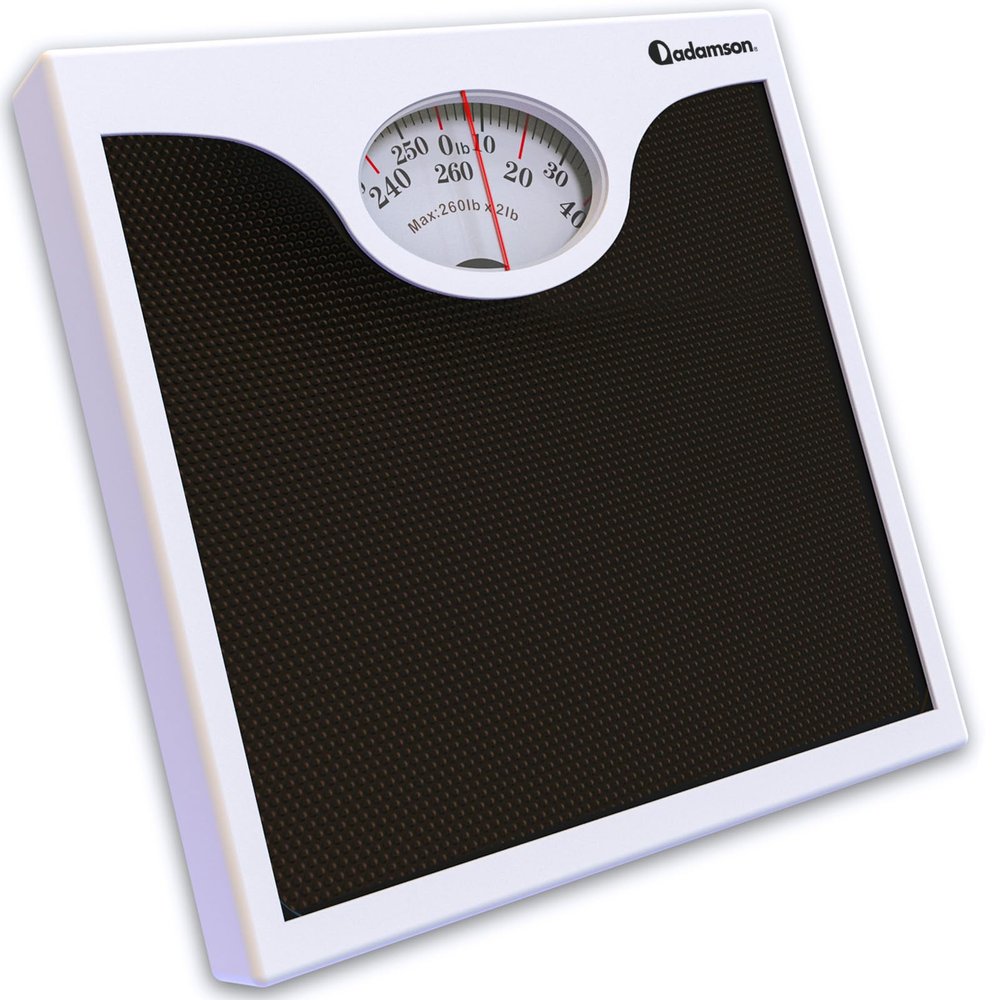 Adamson A22 Bathroom Scale for Body Weight - Up to 260 LB - Anti-Skid Rubber Surface - Analog Bathroom Weight Scales