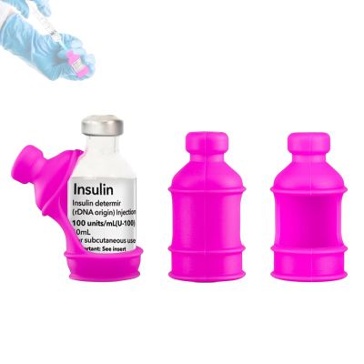 3 Pack Insulin Vial Bottle Protector Sleeve for Diabetic, Silicone Protective Case to Protect Insulin Vial from Breaking, Suitable for 10ml Short Insulin Vials (Pink)