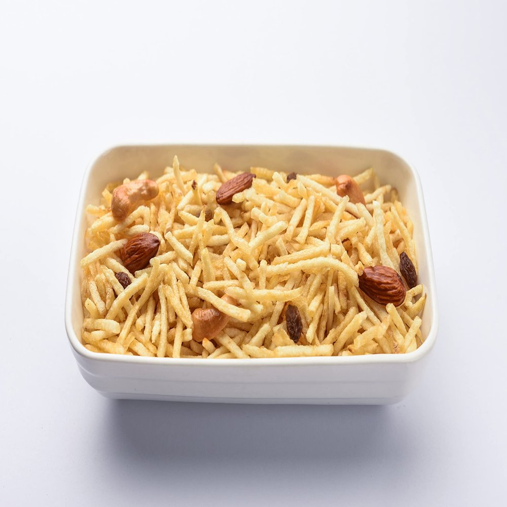Ghotaram Aslee Falhari Namken Falahari Mix Bikaner Special Crispy Rock Salted Falahari Falhari Aloo Lachha Mungfali Mix Namkeen Savory Snack, Healthy Potato Sticks Namkeen Chivda-250 * 1Pack