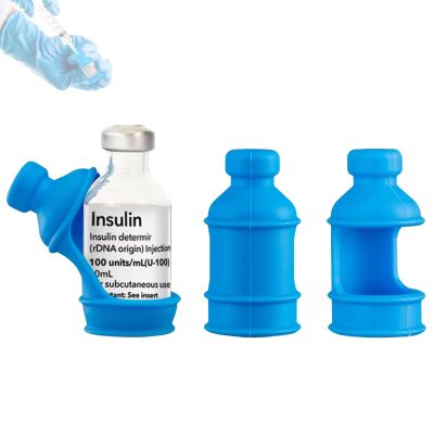 3 Pack Insulin Vial Bottle Protector Sleeve for Diabetic, Silicone Protective Case to Protect Insulin Vial from Breaking, Suitable for 10ml Short Insulin Vials (Blue)