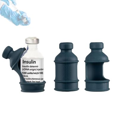 3 Pack Insulin Vial Bottle Protector Sleeve for Diabetic, Silicone Protective Case to Protect Insulin Vial from Breaking, Suitable for 10ml Short Insulin Vials (Grey)