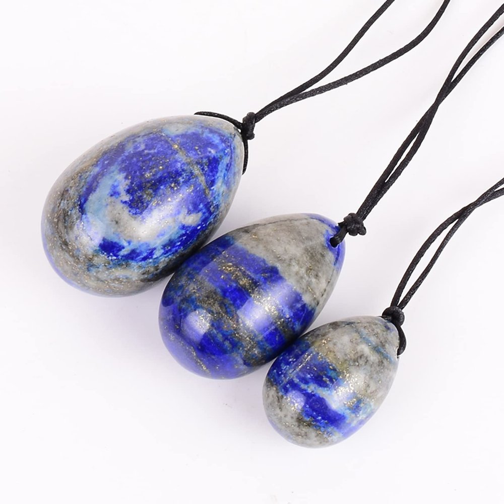 AOWNE Kegel Exercise Tools Natural Lapis Lazuli Yoni Egg Crystal Quartz Massage Ball,only 3 Pcs