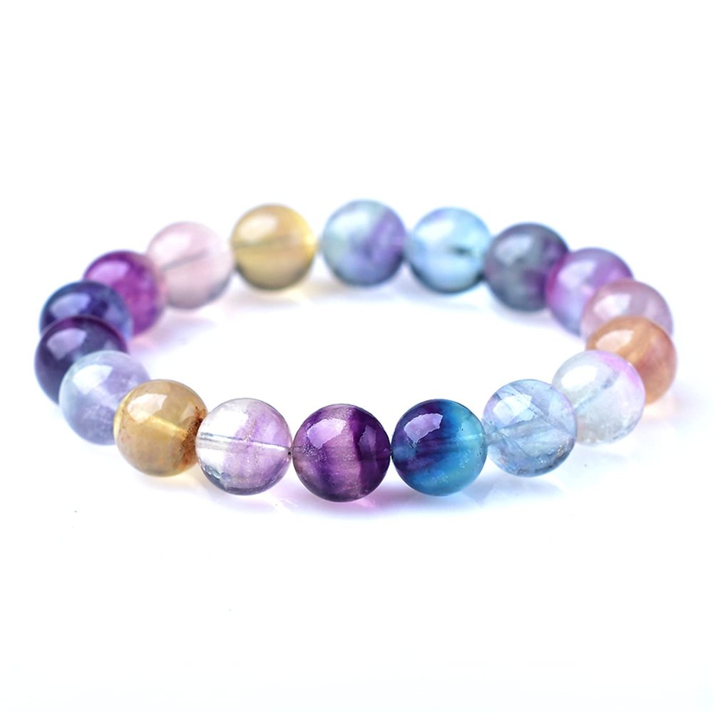 Natural Bracelet Crystal Stone Adjustable Women's Bracelet,Fluorite Bracelet,10-12mm