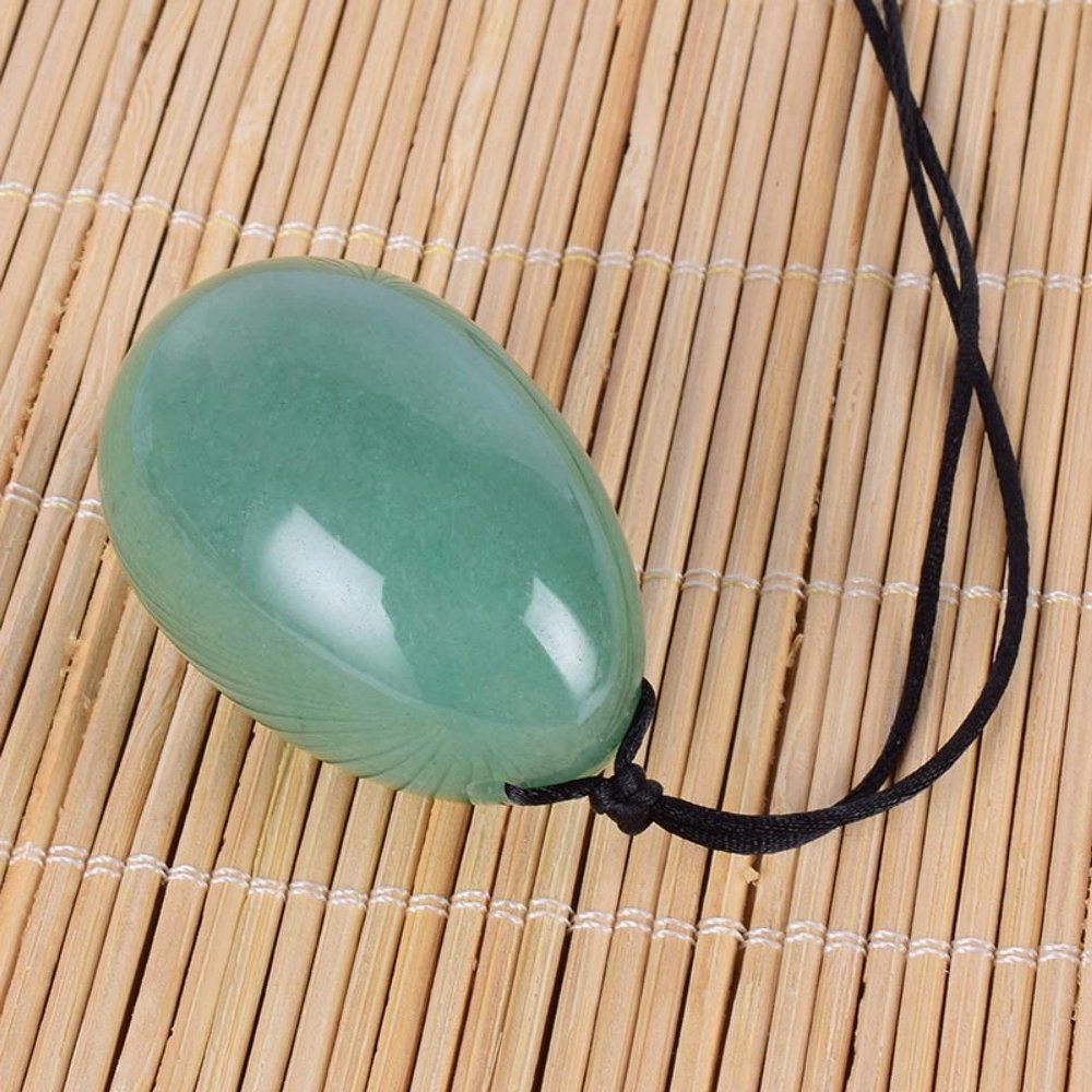Drill 30 * 20 MM Yoni Egg 100% Natural Stone Jade Crystal Egg Mineral Ball Kegel Massage,Green Aventurine