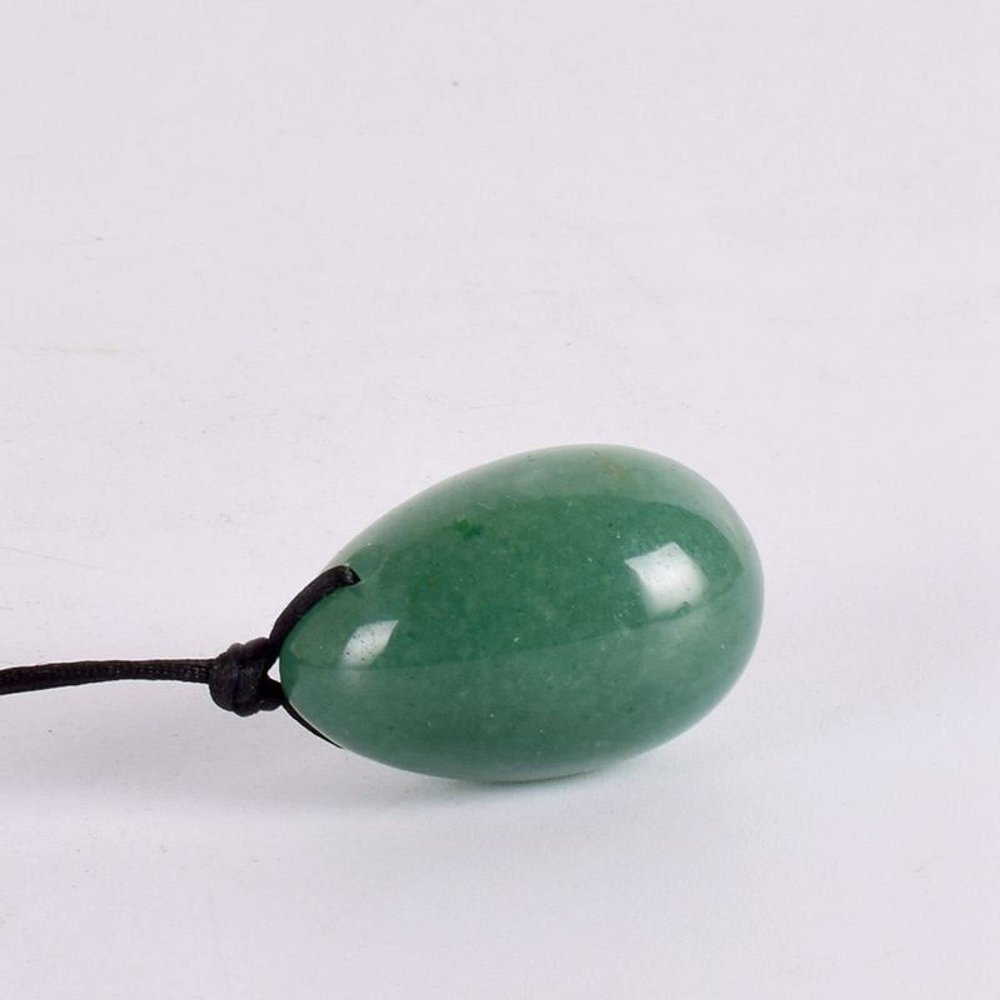 Jade Massage Egg Set Drill Natural Aventurine Yoni Tool Mineral Quartz Ball Kegel Exercise for Women,30x20 Mm