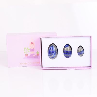 AOWNE Kegel Exercise Tools Natural Lapis Lazuli Yoni Egg Crystal Quartz Massage Ball,3 Pcs Gift Box
