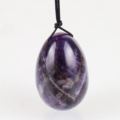 Natural Amethyst Yoni Eggs Massage Wand Tool Gift Box Set Kegel Exercise Original Stone Crystal,45x30 Mm