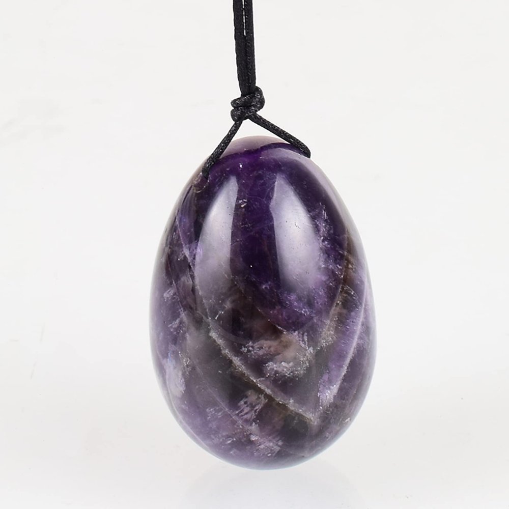 Natural Amethyst Yoni Eggs Massage Wand Tool Gift Box Set Kegel Exercise Original Stone Crystal,45x30 Mm