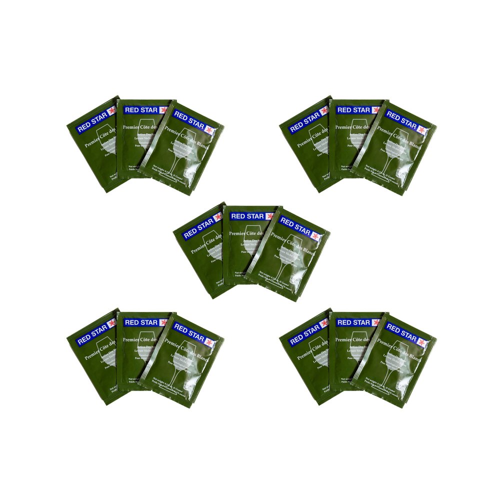 Craft A Brew - Red Star Premier Cote des Blancs Wine Yeast - Dry Wine Yeast - For Fruity & Aromatic White Wines, Hard Ciders - Ingredients for Home Fermenting - Wine Making Supplies - 15 Pack
