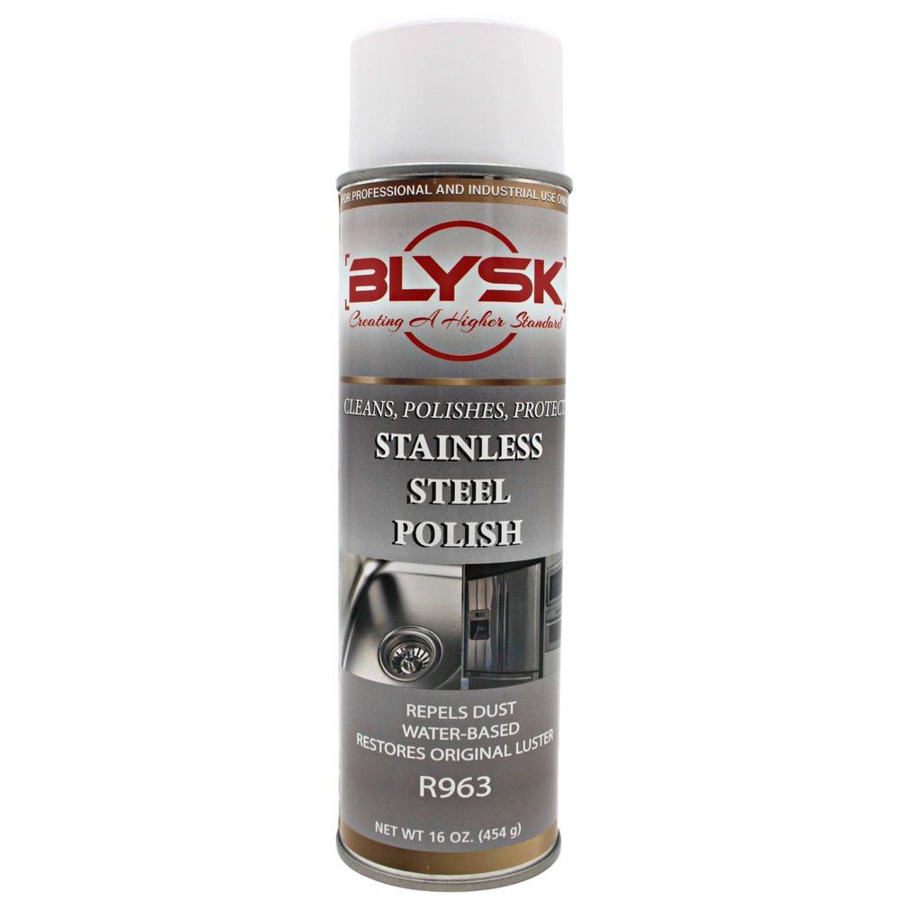 Blysk Stainless Steel Cleaner & Polish, repels dust, removes oil-based stains, restores shine, streak-free