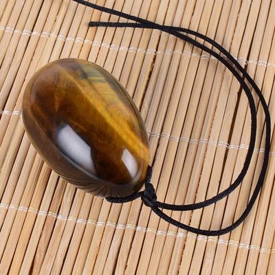 Big Yoni Egg 100% Natural Stone Jade Crystal Egg Drill 45 * 30 MM Mineral Ball Kegel Massage,45x30 Tiger Eye