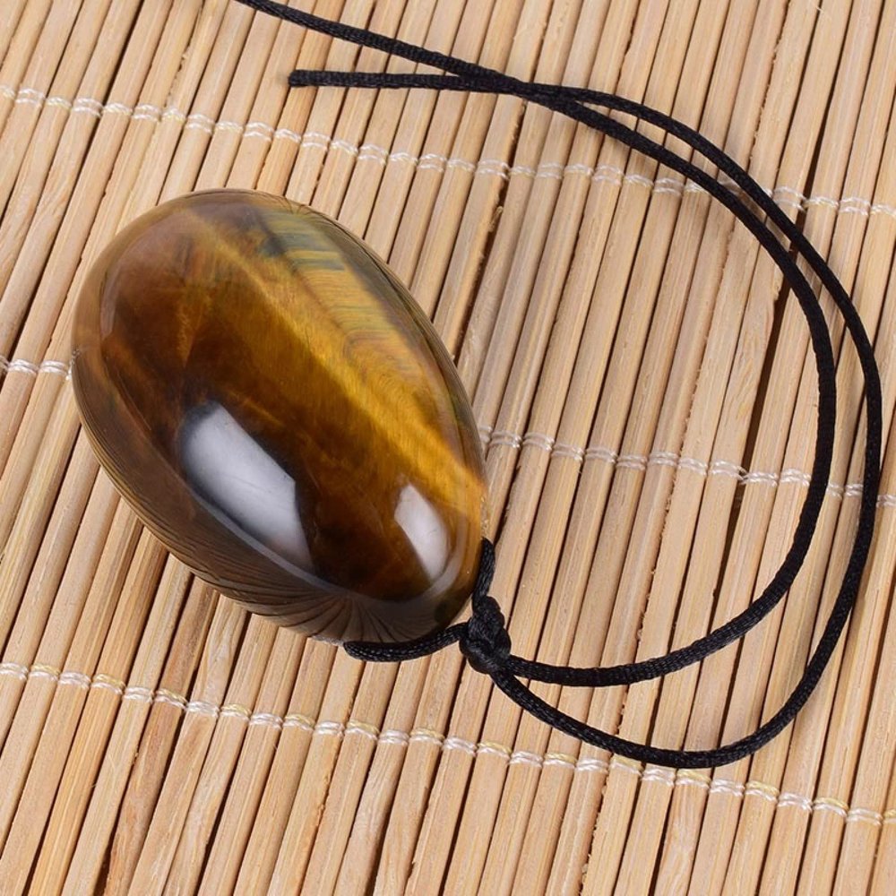 Big Yoni Egg 100% Natural Stone Jade Crystal Egg Drill 45 * 30 MM Mineral Ball Kegel Massage,45x30 Tiger Eye