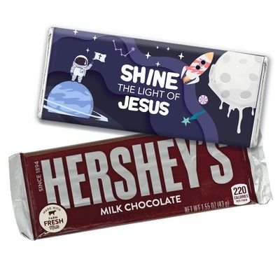 12ct Space Galaxy Vacation Bible School Religious Candy Party Favors Chocolate Bars & Wrappers (12 Pack)
