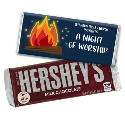 12ct Personalized Faith on Fire Vacation Bible School Religious Candy Party Favors Chocolate Bars & Wrappers (12 Pack)