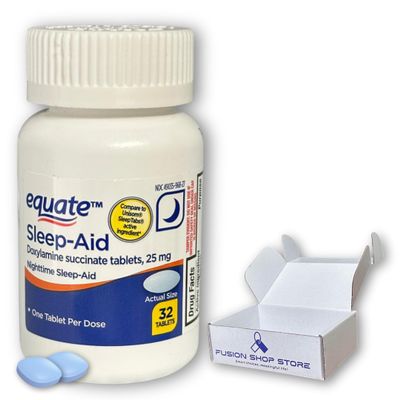 Doxylamine Succinate- Tablets Nighttime 32 Count Sleep Aid 25mg (Pack of 1), Boxed by Fusion Shop Store