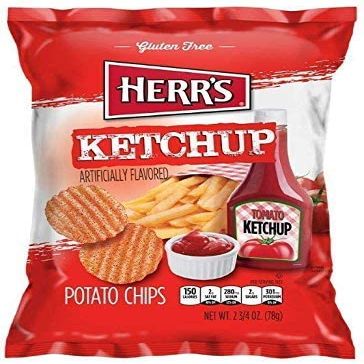 Herr's Ketchup Potato Chips, 2.75 Oz pack of 9