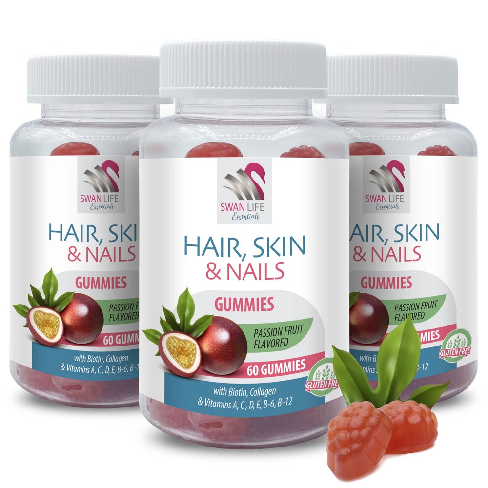 Best multivitamin with Right Amount Daily dose Supplements - Hair, Skin & Nails Gummies - Essential Vitamins, Collagen, Biotin, Antioxidant, Strong Nails, Healthy Hair, Nourish, 3 Bot, 180 Gummies