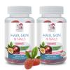 Delicious Daily Beauty Boost - HAIR, SKIN & NAILS GUMMIES - Vitamins A, B, C, D, E, B-6, B-12, PABA, Collagen, biotin vitamins for hair skin and nails women, Antioxidant, 2 Bottles, 120 Gummies view 1