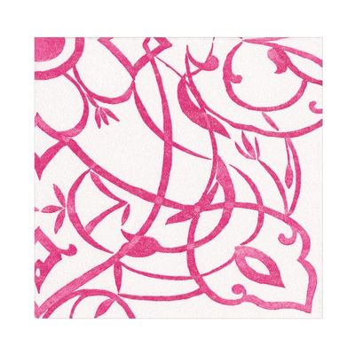 Caspari Algarve Paper Linen Luncheon Napkins in Fuchsia - 15 Per Package - 2 Packages