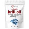 Micro Ingredients Antarctic Krill Oil Supplement, 2,000mg Per Serving, 240 Softgels, Triple Strength, Rich in Omega-3s EPA, DHA & Natural Astaxanthin, Supports Immune System & Brain Health view 1