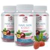 Beauty Boosting Gummies - HAIR, SKIN & NAILS GUMMIES - Delicious, Natural, Gluten-Free, Non-GMO, Vegan, Essential Vitamins, Collagen, Biotin gummies, Passion Fruit, Beauty Routine, 3 Bot, 180 Gummies view 1