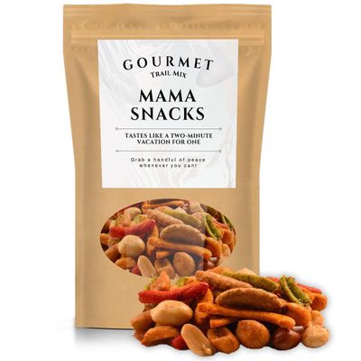 Mama Snacks Spicy Trail Mix - Gourmet Snack Blend Kepperton Crunchy Funny White Elephant Gag Gifts for Mom Friends Womens Secret Santa