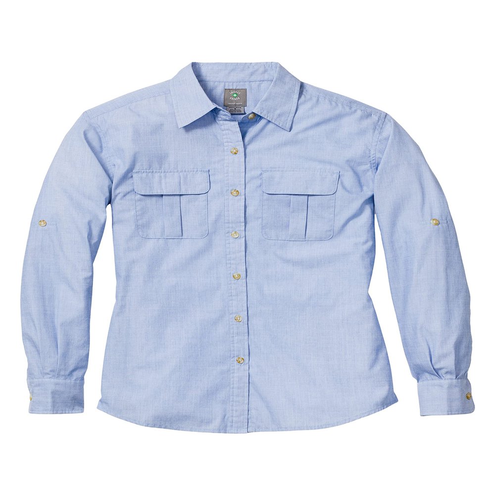 Insect Shield Women's Long Sleeve Field Shirt Pro, UPF 30+ Outdoor Fishing Shirt with Built in Bug Protection, Blue, Large