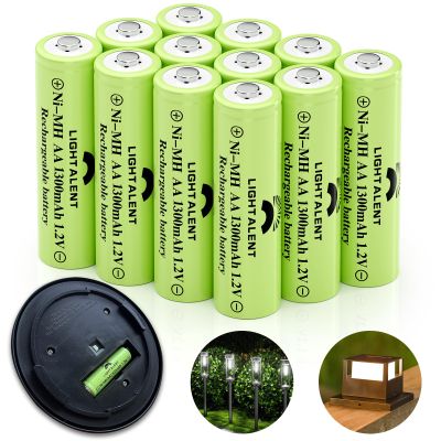 Lightalent Rechargeable Solar AA 1300mAh Batteries for Outdoor Solar Lights