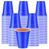 Sabary 100 Pack 12oz Valentine Plastic Cups St. Patricks Day Heavy Duty Drinking Disposable Cups with Lines for Beverage Holiday Camping Barbecues Birthday Party Outdoor Picnic(Blue) view 1