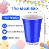 Sabary 100 Pack 12oz Valentine Plastic Cups St. Patricks Day Heavy Duty Drinking Disposable Cups with Lines for Beverage Holiday Camping Barbecues Birthday Party Outdoor Picnic(Blue) view 2