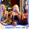 Sabary 100 Pack 12oz Valentine Plastic Cups St. Patricks Day Heavy Duty Drinking Disposable Cups with Lines for Beverage Holiday Camping Barbecues Birthday Party Outdoor Picnic(Blue) view 3