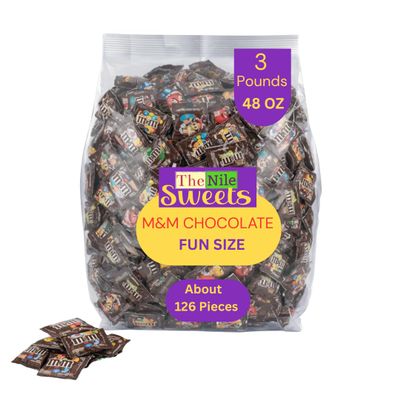 M&Ms Milk Chocolate Fun Size Candy - Comes in a Sealed Bag - Perfect For Parties, Pinata, Office Bowl, Wedding Favors, Easter Baskets (3 POUND)