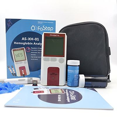 Hemoglobin Meter Hemoglobin Test Meter Hemoglobin Analyzer Test Kit + 25 Strips +25Lancets Easy To Use At Home