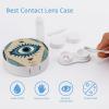 VHPVHP Contact Lenses Case Kit, Evil Eye Tribal Boho Retro Contact Lens Case with Mirror,Portable Contact Box Travel Kit with Tweezers Remover for Outdoor And Office Daily Use view 3