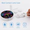 VHPVHP Contact Lenses Case Kit, Dragonfly Floral Psychedelic Contact Lens Case with Mirror,Portable Contact Box Travel Kit with Tweezers Remover for Outdoor And Office Daily Use view 3