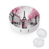 VHPVHP Contact Lenses Case Kit, Eiffel Tower Paris Romantic Street Contact Lens Case with Mirror,Portable Contact Box Travel Kit with Tweezers Remover for Outdoor And Office Daily Use view 1